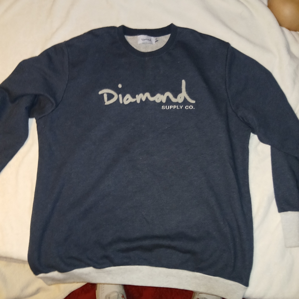 Diamond Supply Co. Blue and White Crewneck